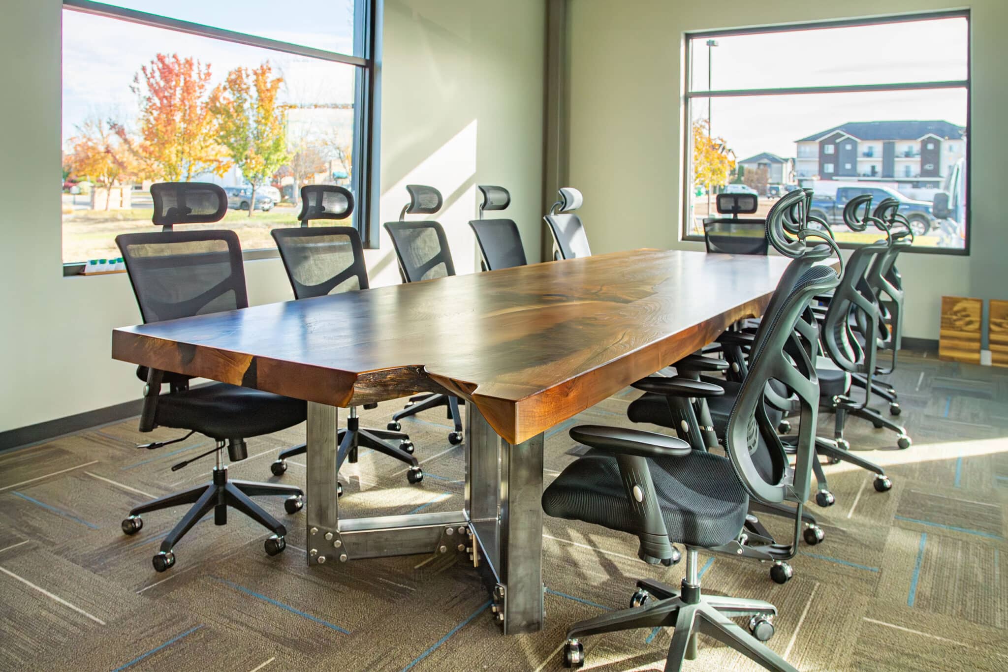 Live edge slab conference table contemporary design