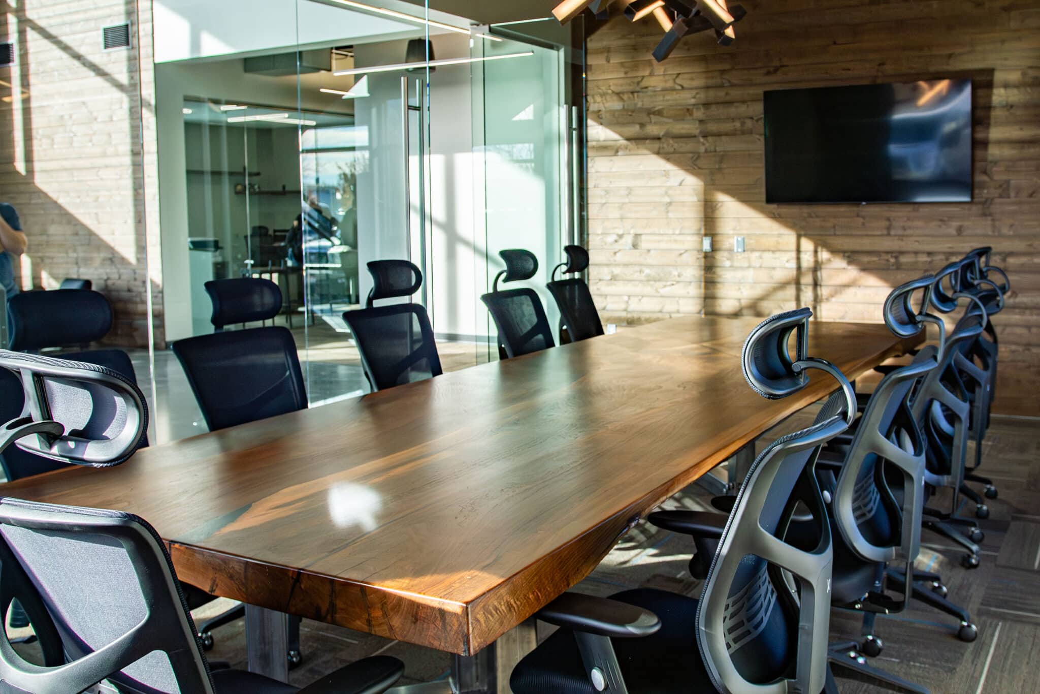 Live edge slab conference table contemporary design